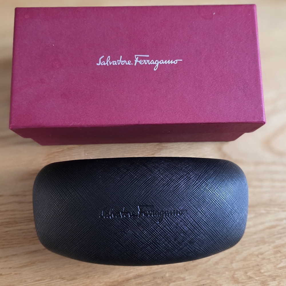 Salvatore Ferragamo Black Eyewear Case with Red Box